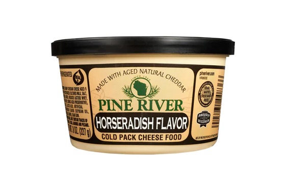 Wisconsin Cheese Dudes, Horseradish - 8 oz Cheese Spreads from pine river