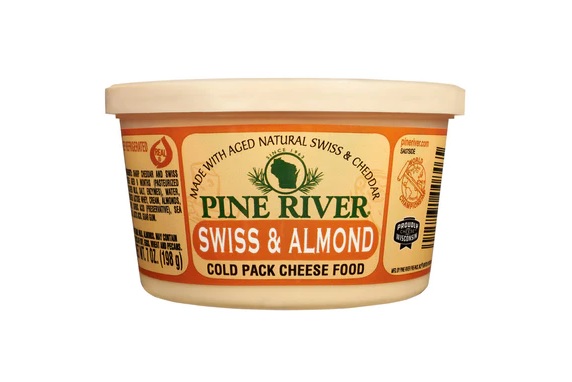 Wisconsin Cheese Dudes, Swiss Almond - 8 oz Cheese Spreads from pine river