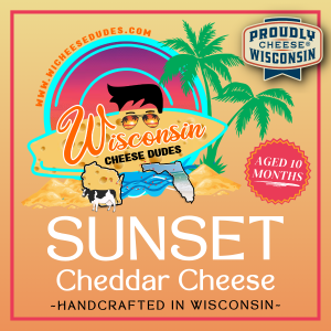 Wisconsin Cheese Dudes, 8oz Sunset Cheddar Cheese
