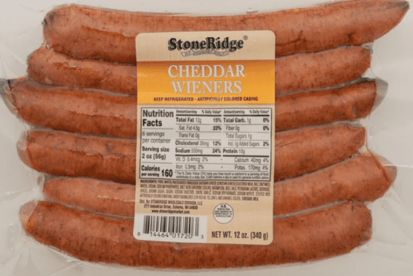 Wisconsin Cheese Dudes, Natural Casing Cheddar Wieners 12 oz. Pkg. (6 ct.)