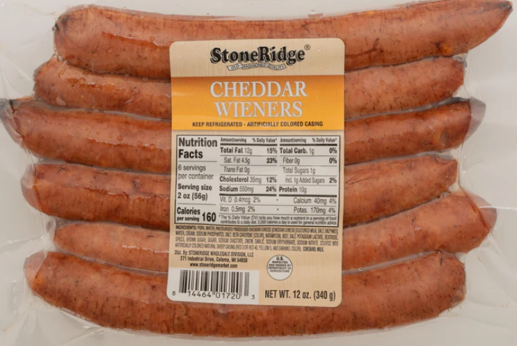 Wisconsin Cheese Dudes, Natural Casing Cheddar Wieners 12 oz. Pkg. (6 ct.)